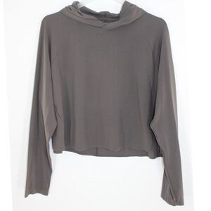 FLX Active Outdoor Hoodie Cropped Raglan Sleeve Large Gray